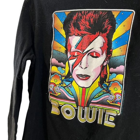 Old Navy David Bowie Graphic Girls Long Sleeve T Shirt Small 6-7 Music Knit Top - Picture 2 of 4